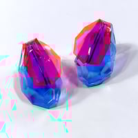 Image 1 of Selenium Pink Hydrangea Stud Earrings with Blue