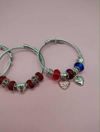 Image 5 of Red, White & Chic Silver Bracelet Stack