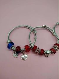 Image 6 of Red, White & Chic Silver Bracelet Stack