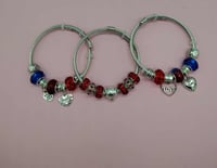 Image 12 of Red, White & Chic Silver Bracelet Stack
