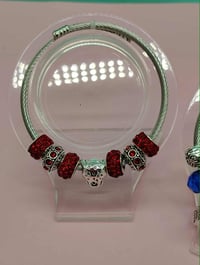 Image 10 of Red, White & Chic Silver Bracelet Stack