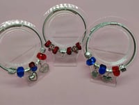 Image 8 of Red, White & Chic Silver Bracelet Stack