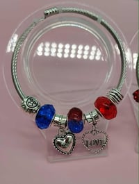 Image 11 of Red, White & Chic Silver Bracelet Stack