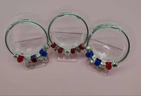 Image 3 of Red, White & Chic Silver Bracelet Stack