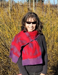 Image 3 of Scarlet and Plum Felted Wool Scarf