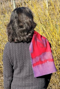 Image 4 of Scarlet and Plum Felted Wool Scarf
