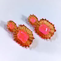 Image 2 of Selenium Pink + Barley Gem Hook Earrings