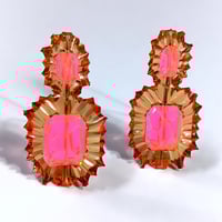 Image 1 of Selenium Pink + Barley Gem Hook Earrings