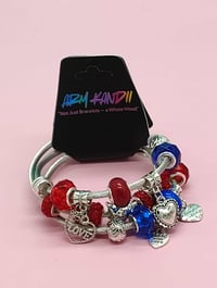 Image 1 of Red, White & Chic Silver Bracelet Stack