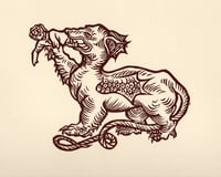 Image of Medieval Print #1 - Collaborative Linocut Relief Print