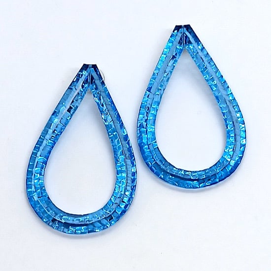 Image of Blue Rain Stud Earrings - Mega