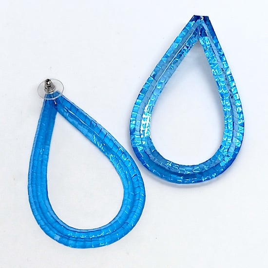 Image of Blue Rain Stud Earrings - Mega