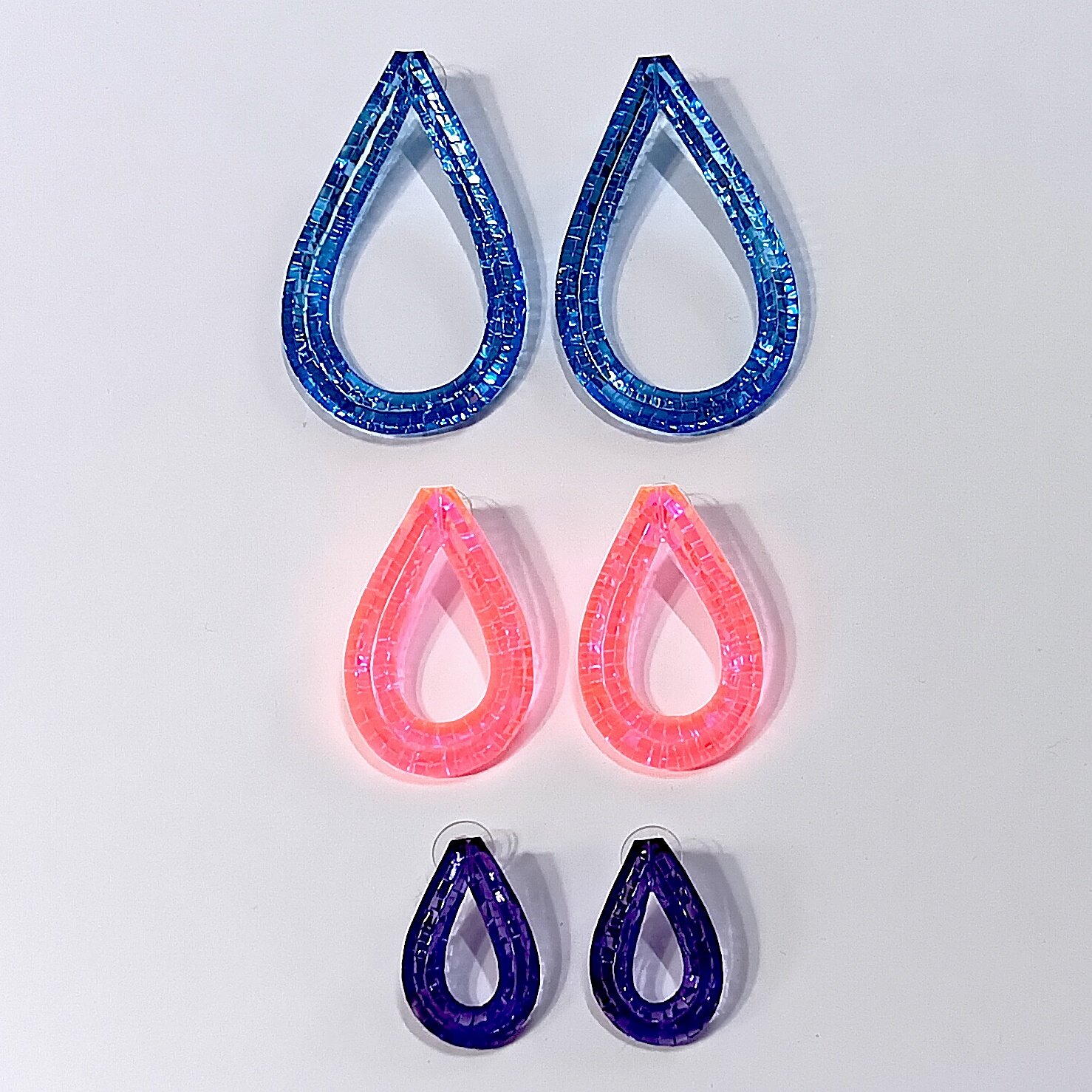 Image of Blue Rain Stud Earrings - Mega