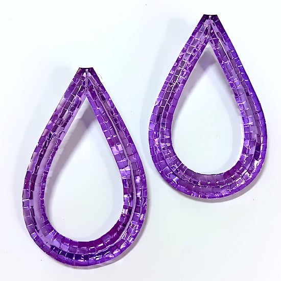 Image of Purple Rain Stud Earrings - Mega