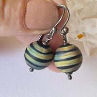 Image 3 of Raku Stripe on Black Earrings