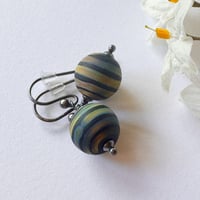 Image 4 of Raku Stripe on Black Earrings