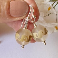 Image 1 of Taupe Scrolls Earrings