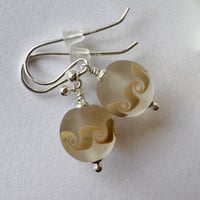 Image 3 of Taupe Scrolls Earrings