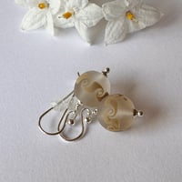 Image 4 of Taupe Scrolls Earrings
