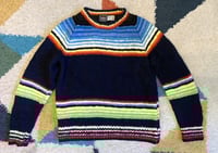 Image 1 of Chamula Monitaly yuketen hand woven merino sweater, made in Mexico, M