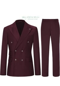 Image 2 of Men's Slim Fit 2 Piece Suit Tuxedo Suits Blazer & Pants Set