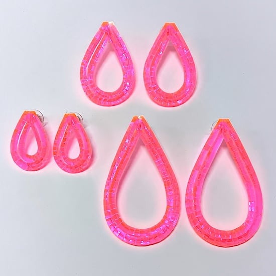 Image of Selenium Pink Rain Stud Earrings - Mega