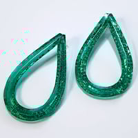 Image 1 of Emerald Rain Stud Earrings - Mega