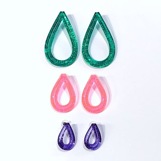 Image of Emerald Rain Stud Earrings - Mega