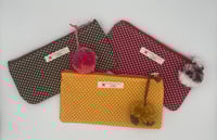 Image 2 of Medium Polka Dot Zipper Pouch with Pom Pom 
