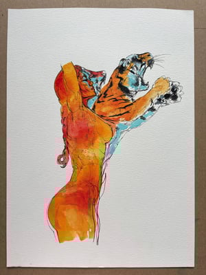 Image of Original Tiger Woman Study 11”x15” 