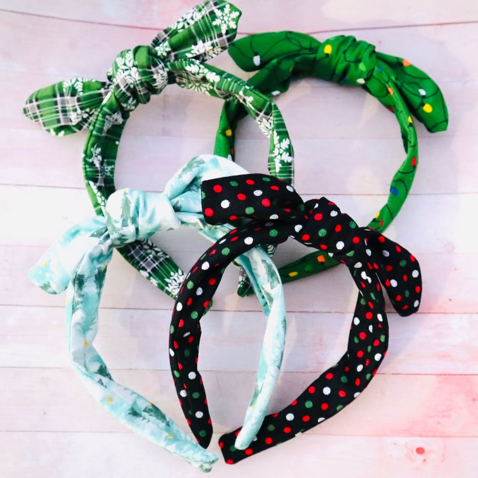 Image of Winter Knotted Bow Headbands