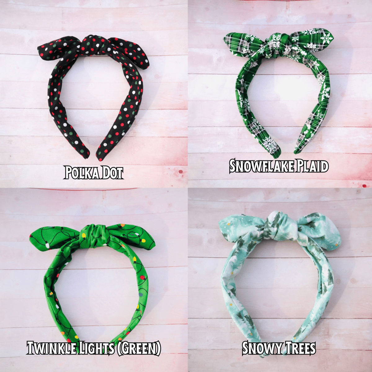 Image of Winter Knotted Bow Headbands