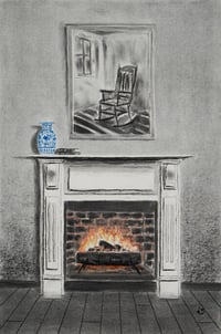 Image 1 of Golden Scars - Charcoal and conte crayons on paper