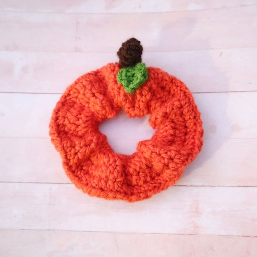 Image of Crochet Pumpkin Scrunchie