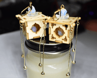 Image 2 of WOODEN LANTERN EARRINGS (SINGLE)