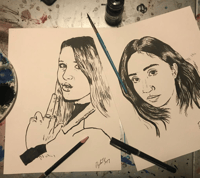 Image 4 of Hand Drawn Black and White Portraits