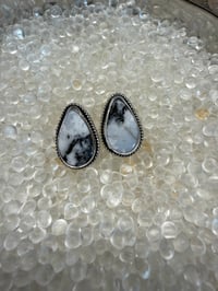 White Buffalo tear drop Earrings