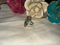 Image 4 of Oyster Shell Copper Turquoise Ring