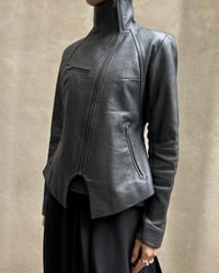 Image 2 of GUNMETAL LEATHER JACKET