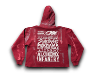 Image 2 of Lauren Hill NY art dept Rider University upcycled screen print burgundy/white hoodie
