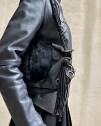 Image 1 of LEATHER & FUR EYELET BAG