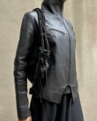 Image 2 of LEATHER & FUR EYELET BAG