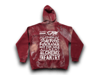 Image 2 of Sade Lauren Hill art dept upcycled screen print baby burgundy/white zip up hoodie