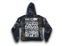 Image 2 of Aaliyah 2pac art dept NY Villanova upcycled screen print baby navy blue/white hoodie