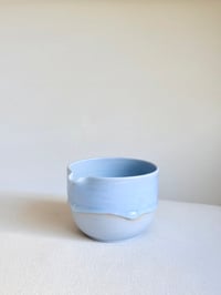 Image 1 of Blue Matcha Bowl with Blue Drip 