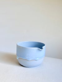 Image 2 of Blue Matcha Bowl with Blue Drip 