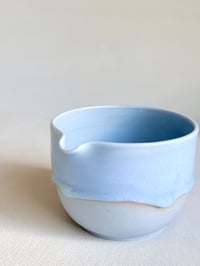 Image 3 of Blue Matcha Bowl with Blue Drip 
