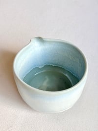 Image 4 of Sage Green Porcelain Matcha Bowl with Opalescent Glaze - 1