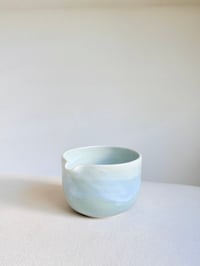 Image 1 of Sage Green Marbled Porcelain Matcha Bowl 