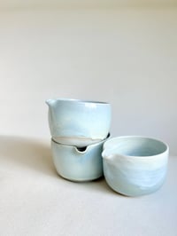 Image 5 of Sage Green Marbled Porcelain Matcha Bowl 